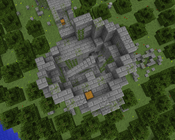 Image of abandoned castle ruins in minecraft