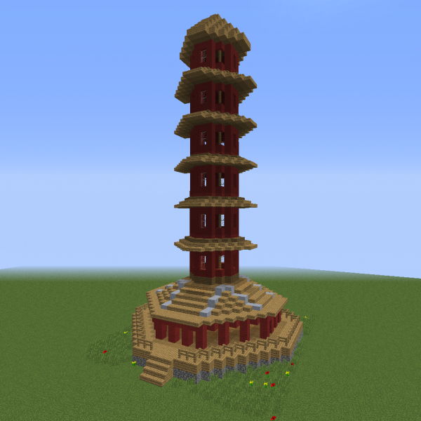 Asian Pagoda - Blueprints for MineCraft Houses, Castles, Towers