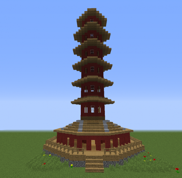 Asian Pagoda - Blueprints for MineCraft Houses, Castles, Towers