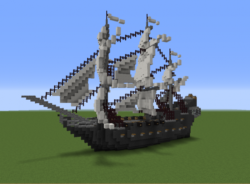 Pirate Ship (The Black Pearl) - Blueprints for MineCraft Houses
