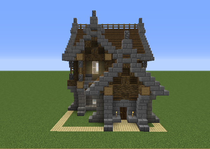 Medieval Stone House - Blueprints for MineCraft Houses, Castles, Towers,  and more