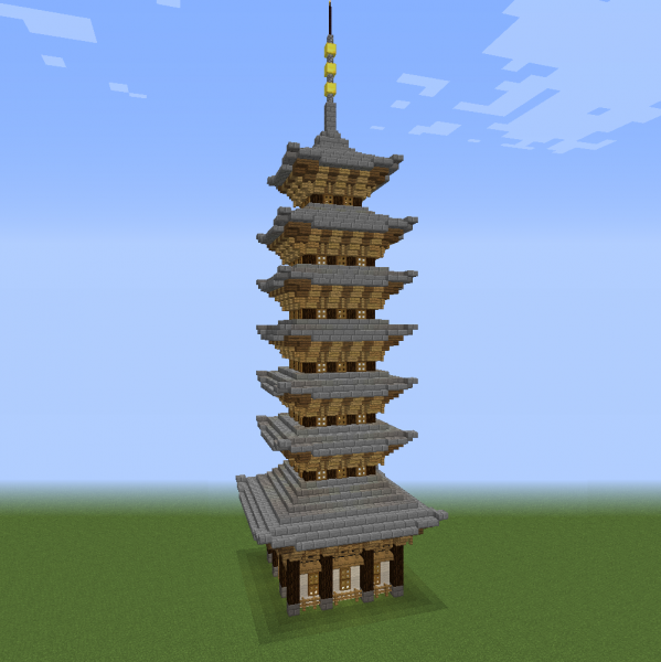 Asian Pagoda - Blueprints for MineCraft Houses, Castles, Towers