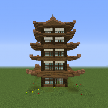 Asian Pagoda - Blueprints for MineCraft Houses, Castles, Towers