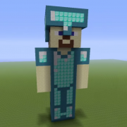 Diamond Armor Steve Statue