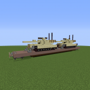 Flatcar with Abrams Tanks