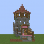 Medieval Wall Corner with Guard Tower v2
