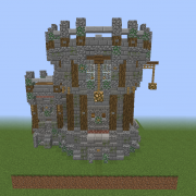 Medieval Wall Corner with Watchtower