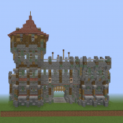 Medieval Wall Gate with Tall Guard Tower v2