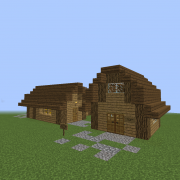 Wooden Hut and Horse Stable